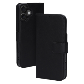 Zwarte bookcase voor iPhone 15 Plus