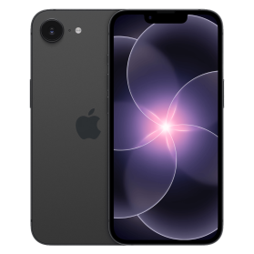 iPhone 17e zwart, voor- en achterkant