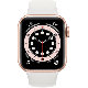 Apple Watch Series 6 40 mm aluminium goud wifi met met wit sportbandje