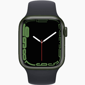 Refurbished Apple Watch Series 7 41mm aluminium groen wifi met groen sportbandje                            
                            