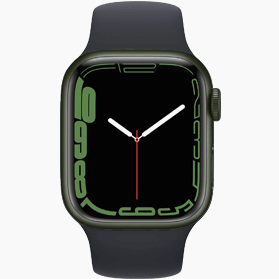 Refurbished Apple Watch Series 7 41mm aluminium groen wifi met zwart sportbandje