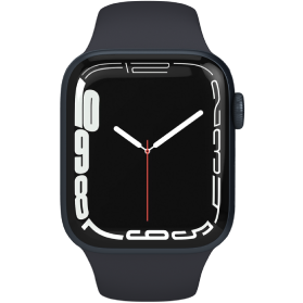 Refurbished Apple Watch Series 7 45mm aluminium zwart wifi met zwart sportbandje                            