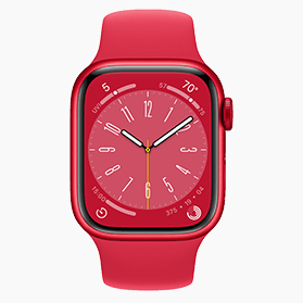 Refurbished Apple Watch Series 8 41mm aluminium rood wifi met rood sportbandje                            