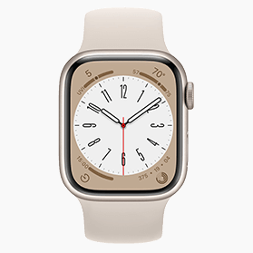 Refurbished Apple Watch Series 8 41mm aluminium sterrenlicht 4G met antique wit sportbandje                            
                            
                            
                            
