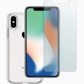 iPhone X screenprotector en transparant hoesje