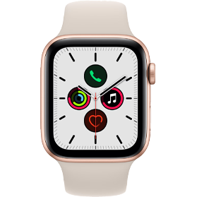 Refurbished Apple Watch SE 2020 40 mm aluminium goud wifi met antique wit sportbandje