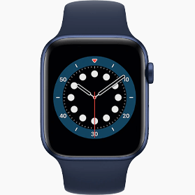 Refurbished Apple Watch Series 6 40 mm aluminium blauw wifi met blauw sportbandje
                            