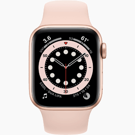 Refurbished Apple Watch Series 6 40 mm aluminium goud wifi met antique wit sportbandje