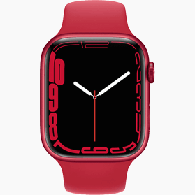 Refurbished Apple Watch Series 7 45mm aluminium rood 4G met rood sportbandje                            
                            