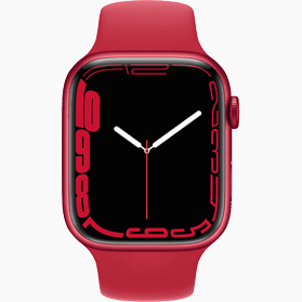 Refurbished Apple Watch Series 7 41mm aluminium rood 4G met rood sportbandje                            
