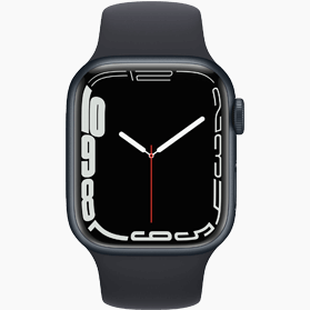 Refurbished Apple Watch Series 7 41mm aluminium zwart 4G met zwart sportbandje                            
                            