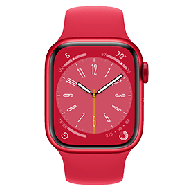 Apple Watch Series 8 41mm aluminium rood wifi met rood sportbandje