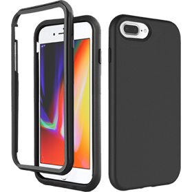 iPhone 7+/8+ screenprotector & hoes zwart