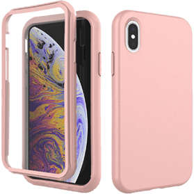 iPhone X/XS screenprotector & hoes roze