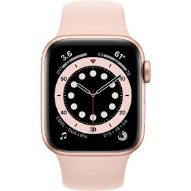 Apple Watch Series 6 40 mm aluminium goud wifi met antique wit sportbandje