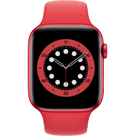 Apple Watch Series 6 40 mm aluminium rood 4G met rood sportbandje