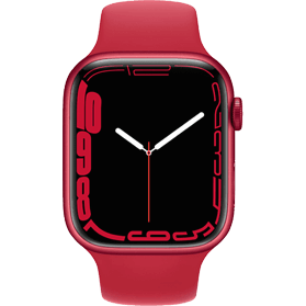 Apple Watch Series 7 45mm aluminium rood 4G met rood sportbandje