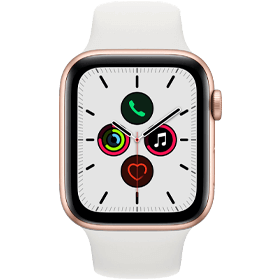 Apple Watch SE 2020 40 mm aluminium goud wifi met wit sportbandje