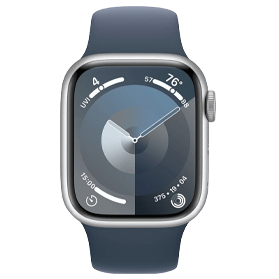 Apple Watch Series 9 41mm aluminium zilver wifi met wit sportbandje