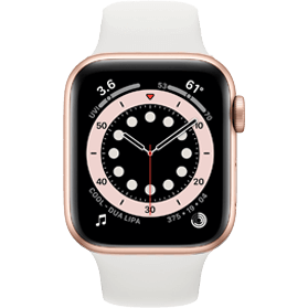 Apple Watch Series 6 40 mm aluminium goud wifi met met wit sportbandje