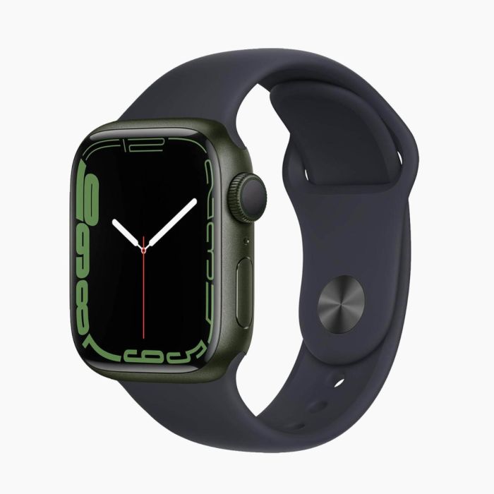 Refurbished Apple Watch Series 7 41mm aluminium groen wifi met zwart sportbandje