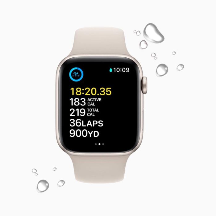 Refurbished Apple Watch SE 2022 40 mm aluminium goud wifi met roze sportbandje