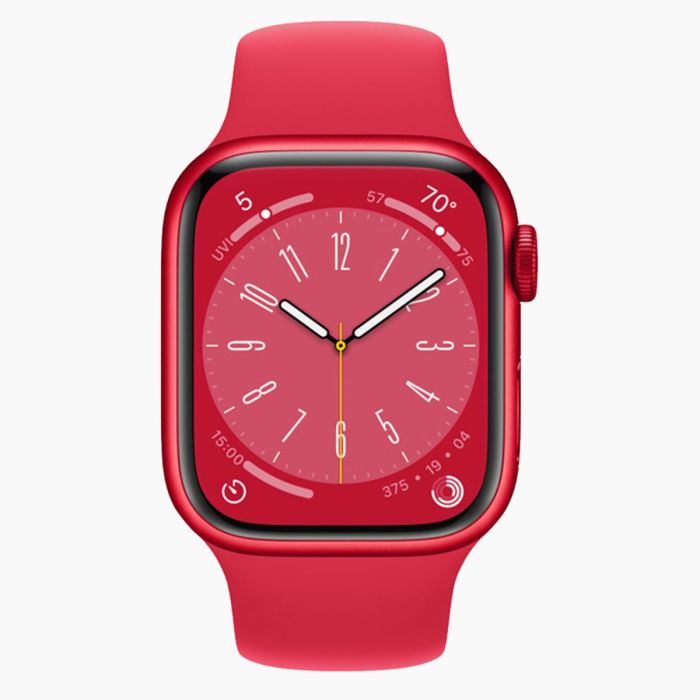 Refurbished Apple Watch Series 8 41mm aluminium rood 4g met rood sportbandje                      