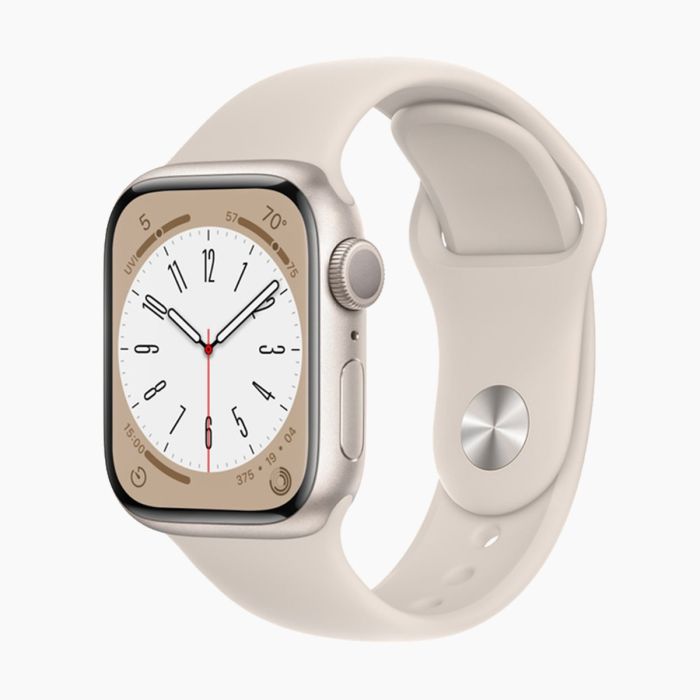 Refurbished Apple Watch Series 8 41mm aluminium sterrenlicht wifi met antique wit sportbandje                            