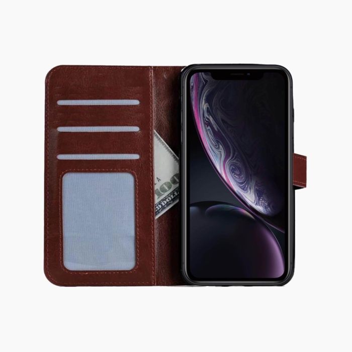 Bookcase bruin voor iPhone XR
