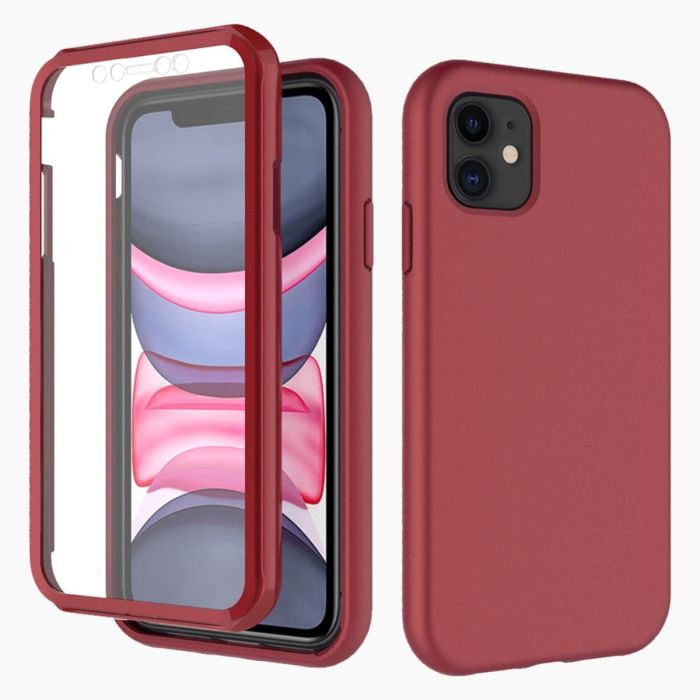 iPhone 11 screenprotector met rode hoes