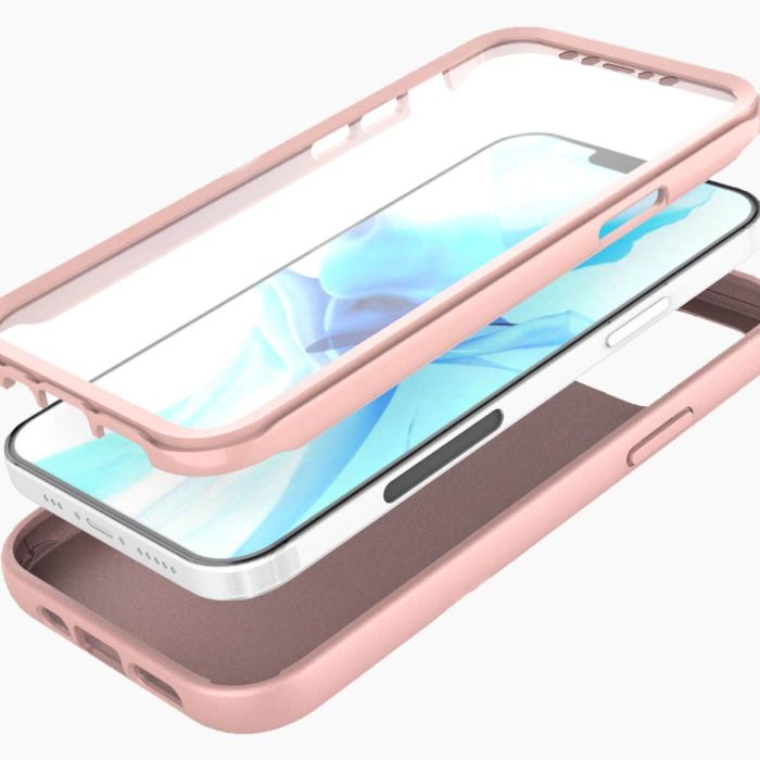 iPhone 12 Mini screenprotector & hoes roze
