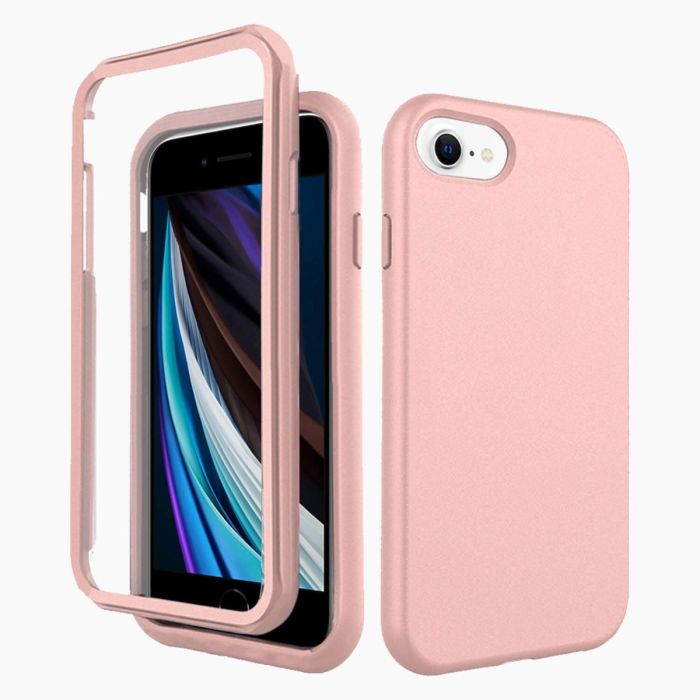 iPhone 7-8-SE2020 screenprotector & hoes roze