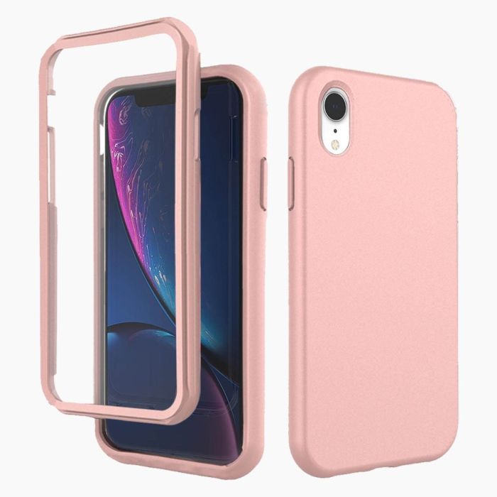 iPhone XR screenprotector & hoes roze