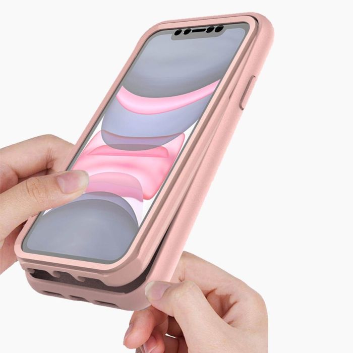 iPhone XR screenprotector & hoes roze