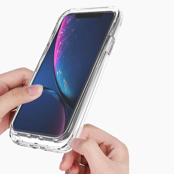 iPhone XR screenprotector & hoes transparant voorkant