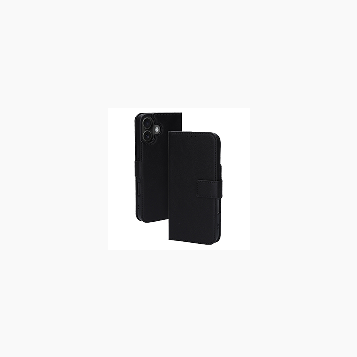 Zwarte bookcase voor iPhone 16