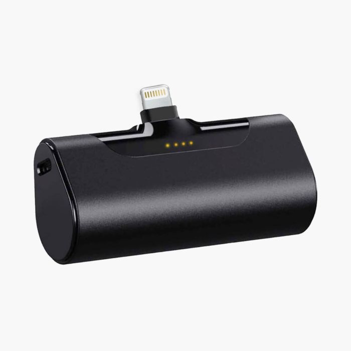 Zwarte Mini Powerbank (4800 mAh) geschikt voor lightning         
