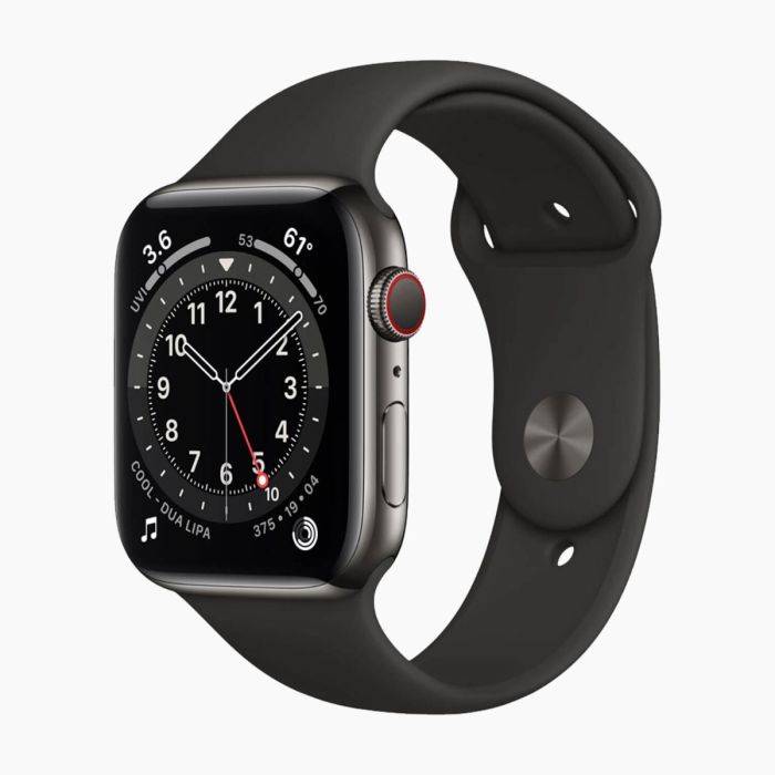 Refurbished Apple Watch Series 6 40 mm aluminium zwart wifi met zwart sportbandje                            