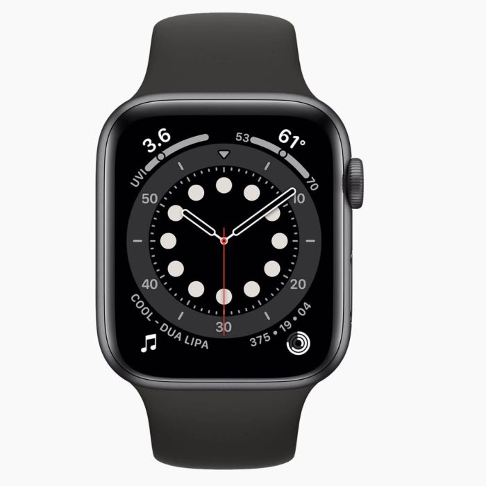 Refurbished Apple Watch Series 6 40 mm aluminium zwart wifi met zwart sportbandje                            