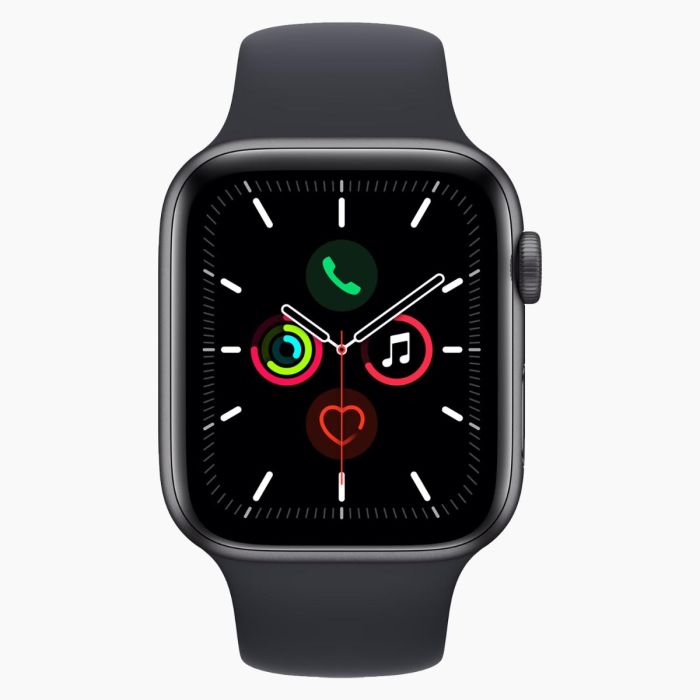 Refurbished Apple Watch SE 2020 40 mm aluminium zwart wifi met zwart sportbandje           