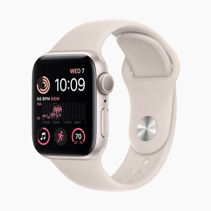 Refurbished Apple Watch SE 2022 40 mm aluminium goud wifi met roze sportbandje
