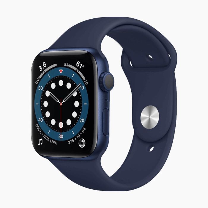 Apple Watch Series 6 44 mm aluminium blauw wifi met blauw sportbandje