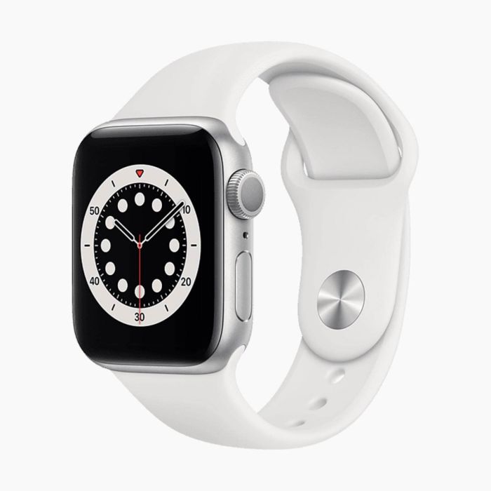Refurbished Apple Watch Series 6 40 mm aluminium zilver wifi met wit sportbandje