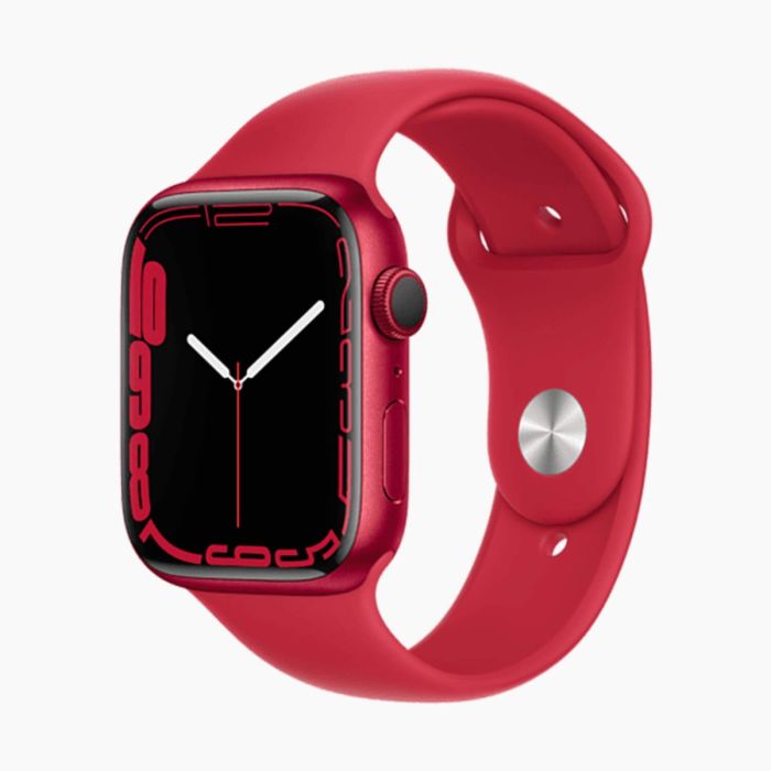 Refurbished Apple Watch Series 7 41mm aluminium rood wifi met rood sportbandje                            
                            