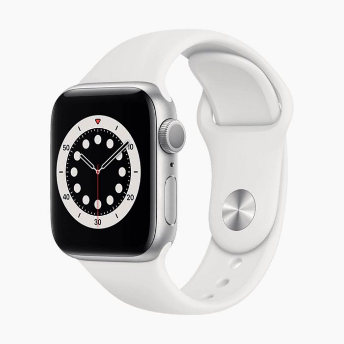 Apple Watch Series 6 40 mm aluminium zilver wifi met wit sportbandje