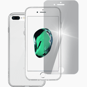 iPhone 7 Plus iPhone 8 Plus screenprotector en hard transparant hoesje