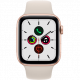 Refurbished Apple Watch SE 2020 40 mm aluminium goud wifi met antique wit sportbandje