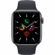 Refurbished Apple Watch SE 2020 40 mm aluminium zwart wifi met zwart sportbandje           