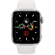 Refurbished Apple Watch Series 5 44 mm aluminium zilver 4G met wit sportbandje