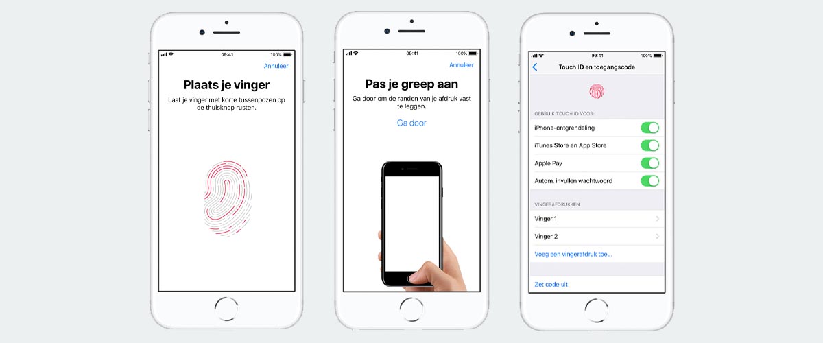 Touch ID instellen iPhone en iPad